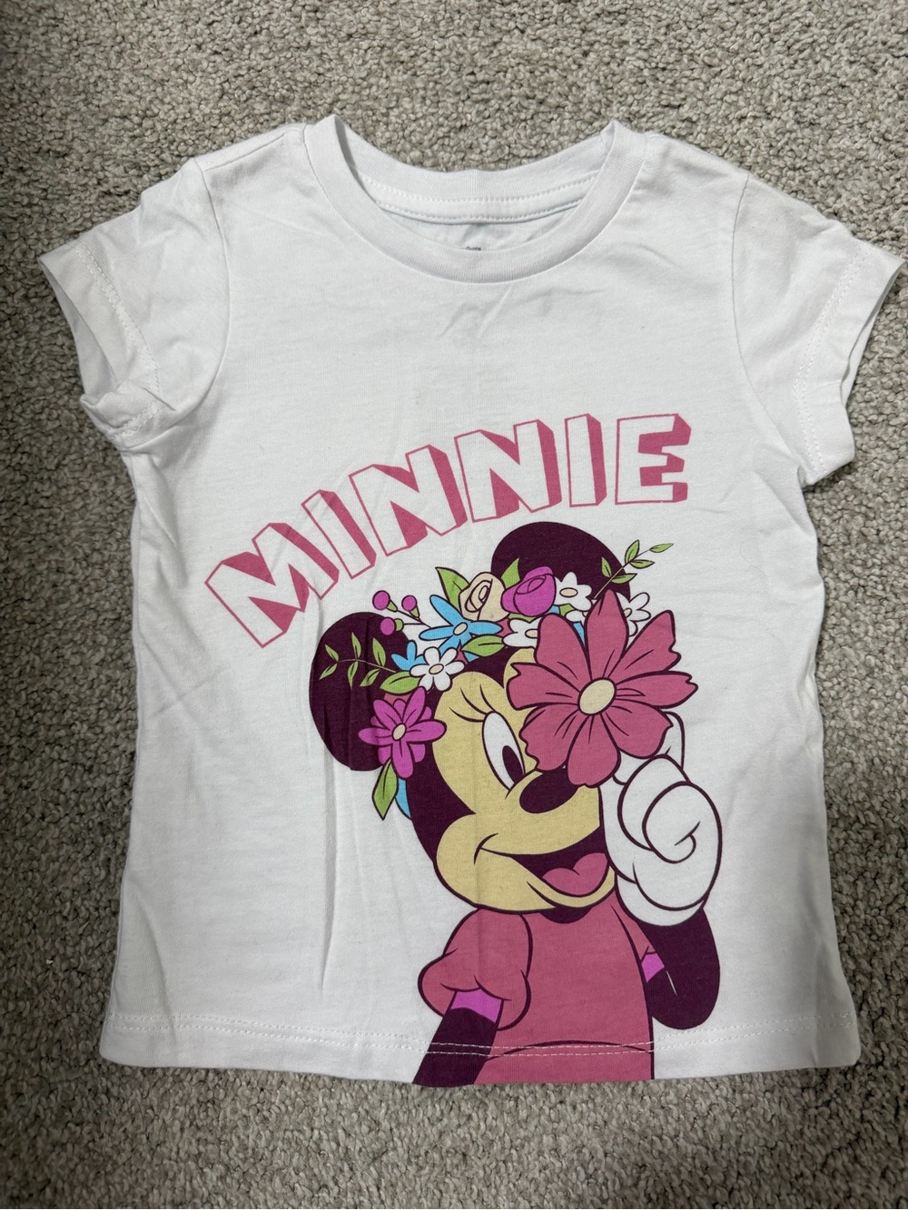 Disney Minnie Mouse Kids White Pink Graphic Tee